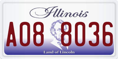 IL license plate A088036