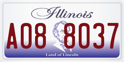 IL license plate A088037