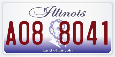 IL license plate A088041