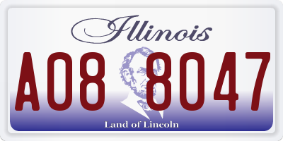IL license plate A088047