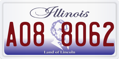 IL license plate A088062