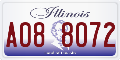 IL license plate A088072