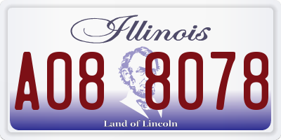 IL license plate A088078