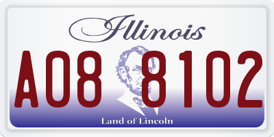 IL license plate A088102
