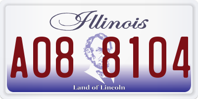 IL license plate A088104