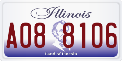 IL license plate A088106