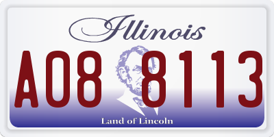IL license plate A088113