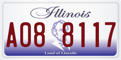 IL license plate A088117