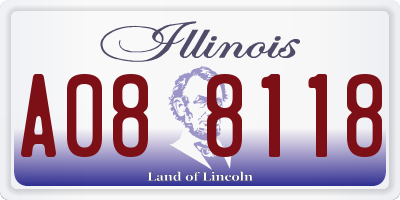 IL license plate A088118