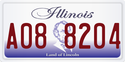 IL license plate A088204