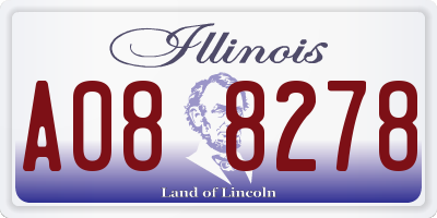 IL license plate A088278