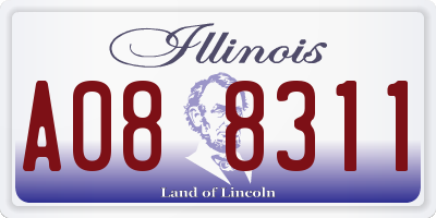 IL license plate A088311