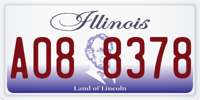 IL license plate A088378