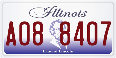 IL license plate A088407