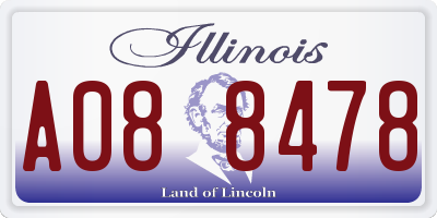 IL license plate A088478
