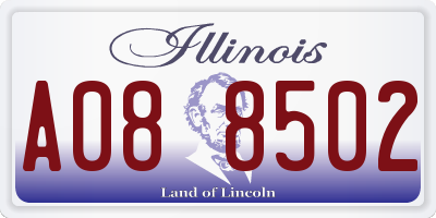 IL license plate A088502