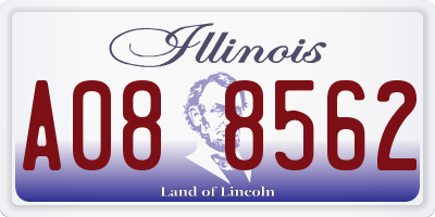 IL license plate A088562