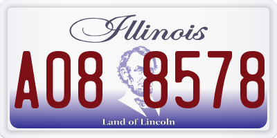 IL license plate A088578