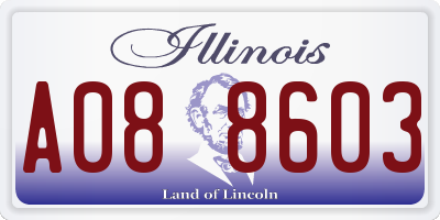 IL license plate A088603