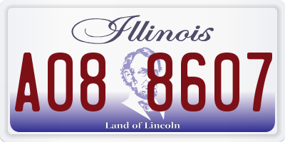 IL license plate A088607