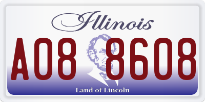 IL license plate A088608