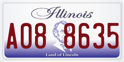 IL license plate A088635
