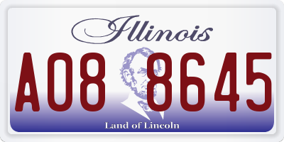 IL license plate A088645