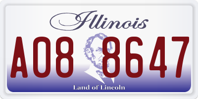IL license plate A088647