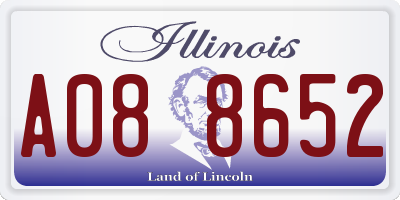 IL license plate A088652