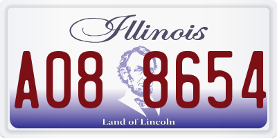 IL license plate A088654