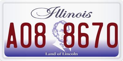 IL license plate A088670