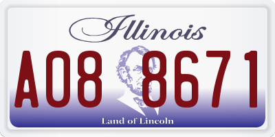 IL license plate A088671