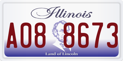 IL license plate A088673