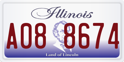 IL license plate A088674