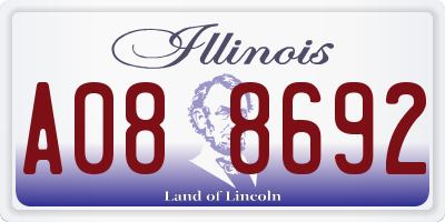 IL license plate A088692