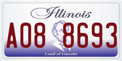 IL license plate A088693