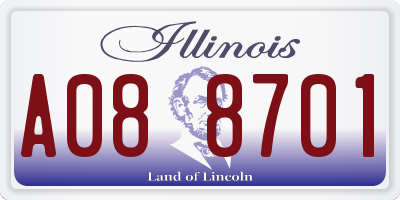 IL license plate A088701