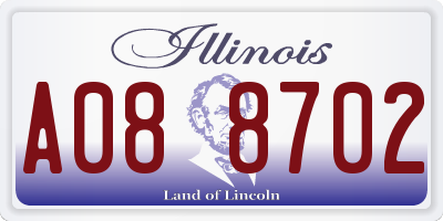 IL license plate A088702