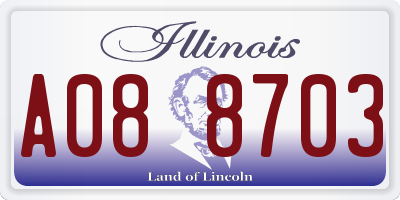 IL license plate A088703