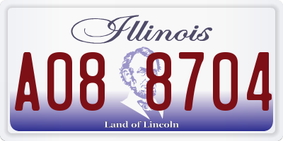 IL license plate A088704
