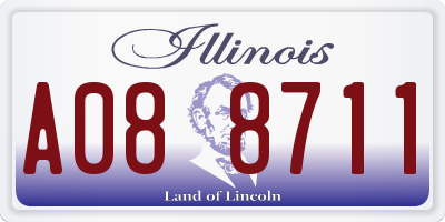 IL license plate A088711