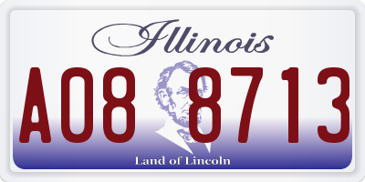 IL license plate A088713