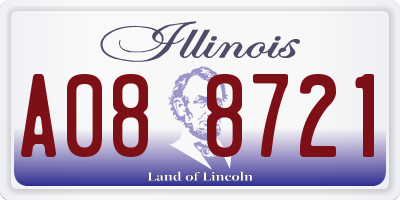 IL license plate A088721