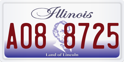 IL license plate A088725