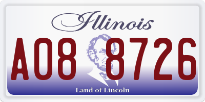 IL license plate A088726