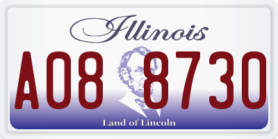 IL license plate A088730