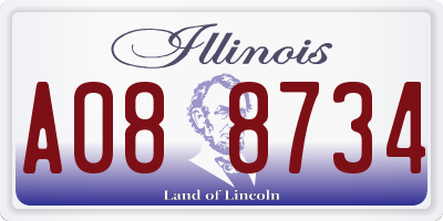 IL license plate A088734