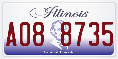 IL license plate A088735