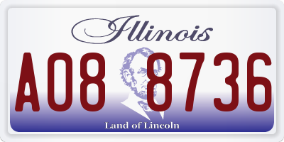 IL license plate A088736