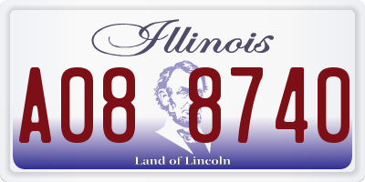 IL license plate A088740